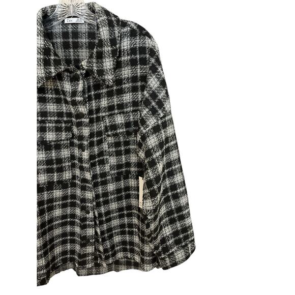 Dex Black and White Plaid Button Up Jacket Shacket Size XL - Picture 8 of 10
